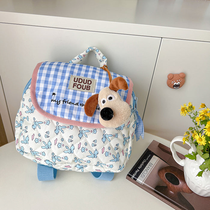 Wholesale Cute puppy plaid embroidery thread on backpack