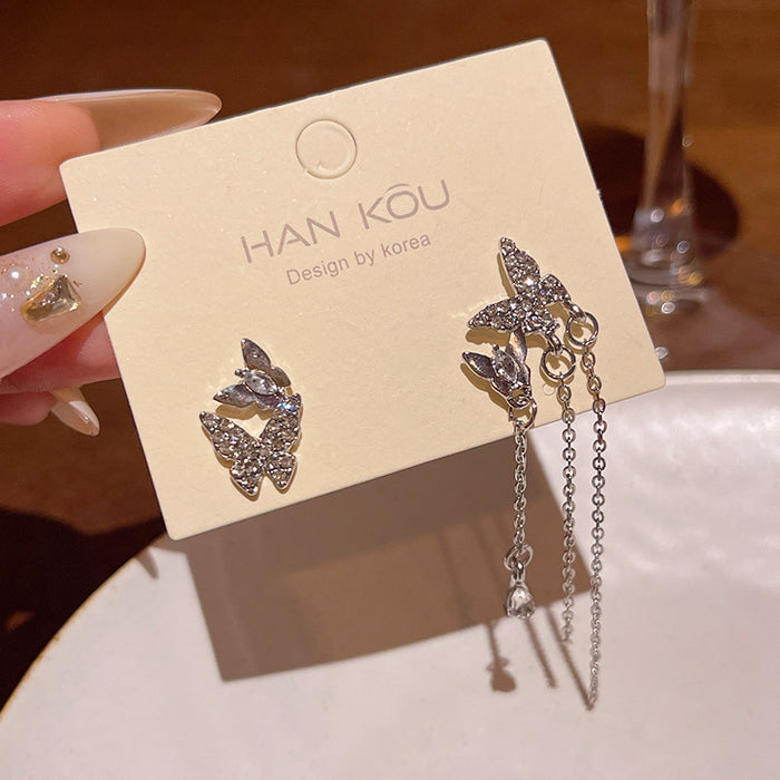 Wholesale Crystal Butterfly Pearl Earrings
