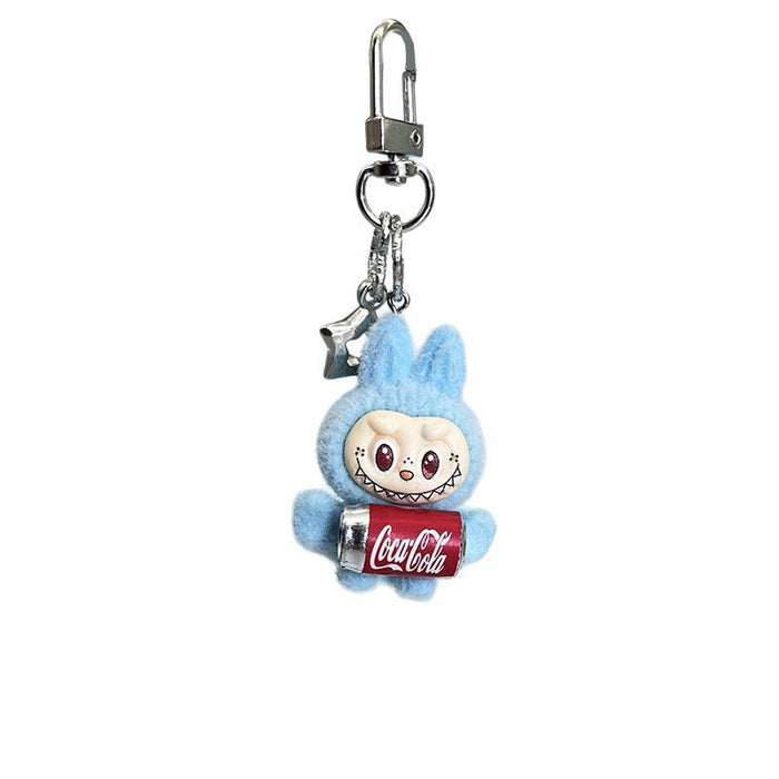 Wholesale Flocked Cola Cute Keychain Doll Cute School Bag Pendant Car Key Chain Mobile Phone Chain