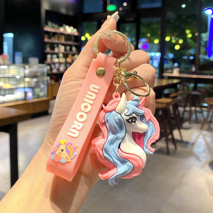 Wholesale Metal Rainbow Unicorn Pony Keychain Stylish Bag Charm For Students Great Gift For Everyday Use
