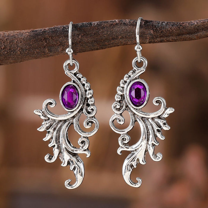 Wholesale 2pcs Retro Round Flower Tassel Earrings