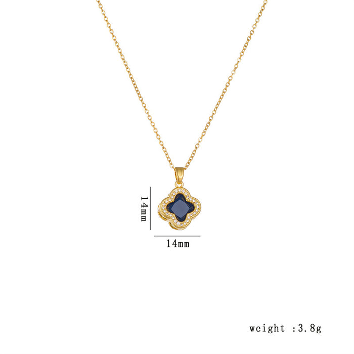 Wholesale Titanium steel clover necklace