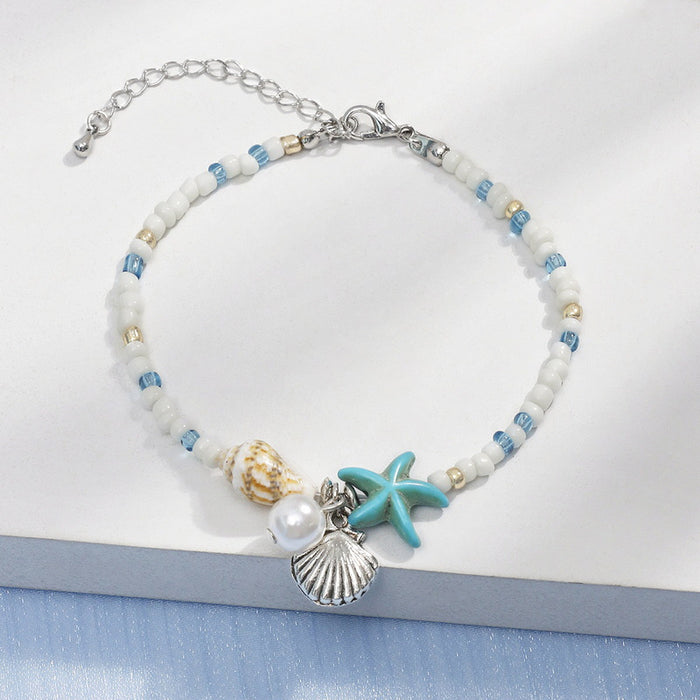 Wholesale Bohemian Sea Star Shell Beaded Bracelet Summer Beach Vacation Jewelry Accessory