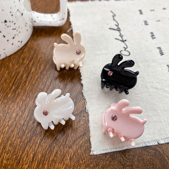 Wholesale Acetate Rabbit Rhinestone Side Claw Hair Clip for Everyday Hair Accessory