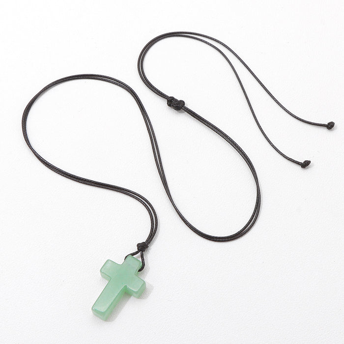 Wholesale Cross pendant DIY jewelry accessories leather cord clavicle necklace