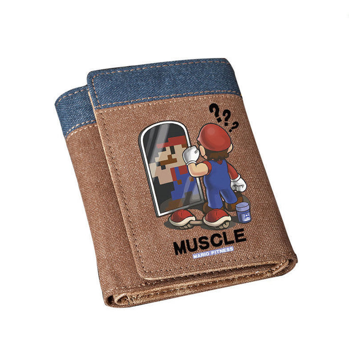 Wholesale Men' s Coin Purse Denim College Student Durable Trendy Style