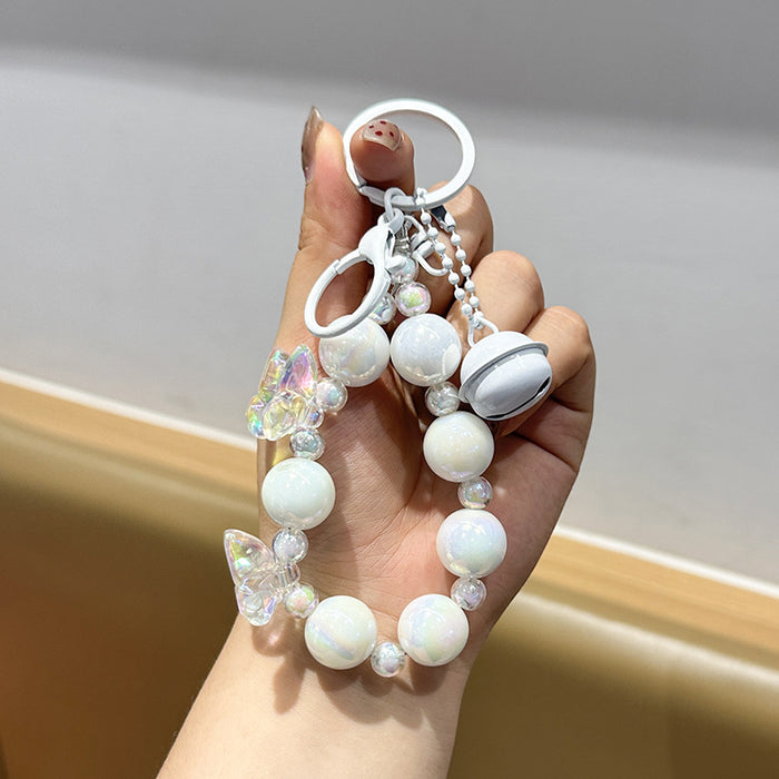 Wholesale Creative keychain, colorful bead phone chain, headphone bag, small pendant