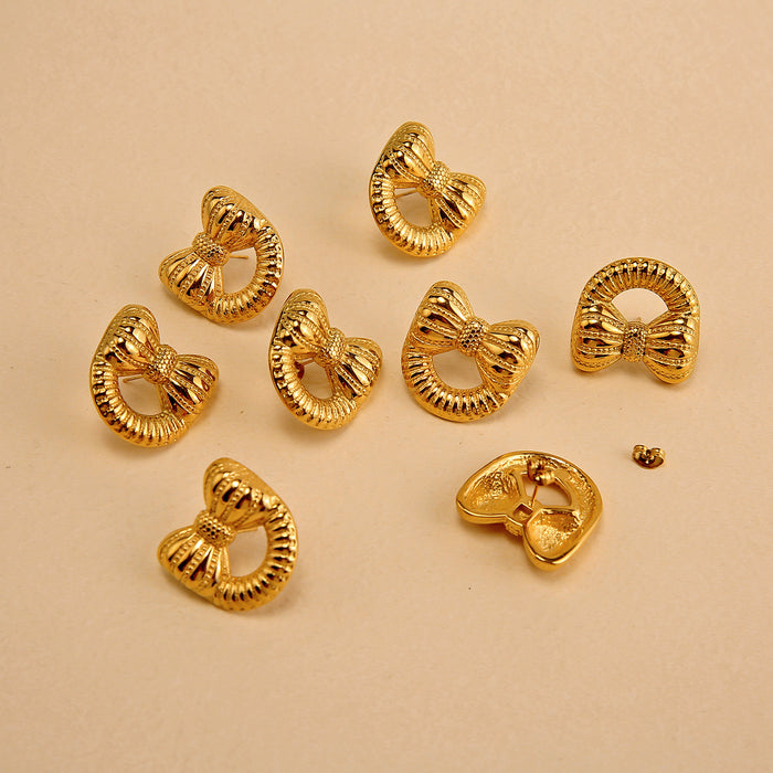 Wholesale Original design, high-end stainless steel bow earrings, trendy and personalized bow tie earrings