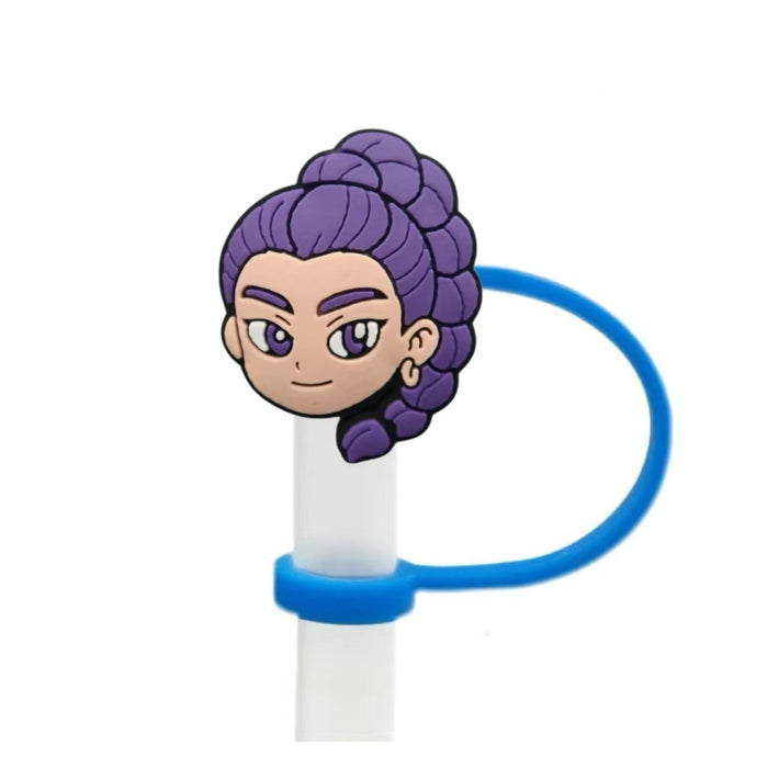 Wholesale 10pcs Kpop Cute Cartoon Silicone Straw Cap Cup Accessories