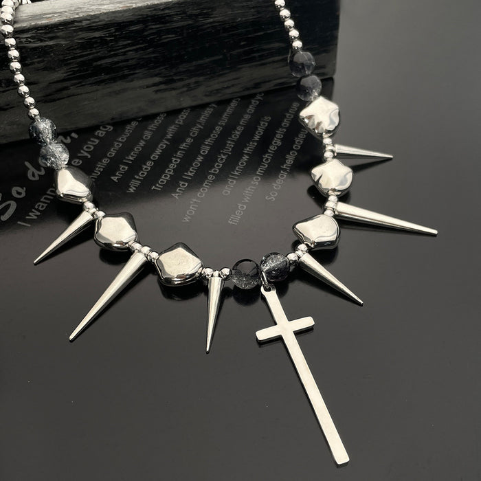 Wholesale Exaggerated punk necklace for men and women, irregular niche clavicle chain, hip-hop necklace