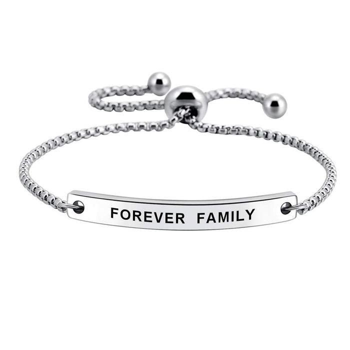 Wholesale Stainless steel bracelet with holiday lettering adjustable gift chain bracelet
