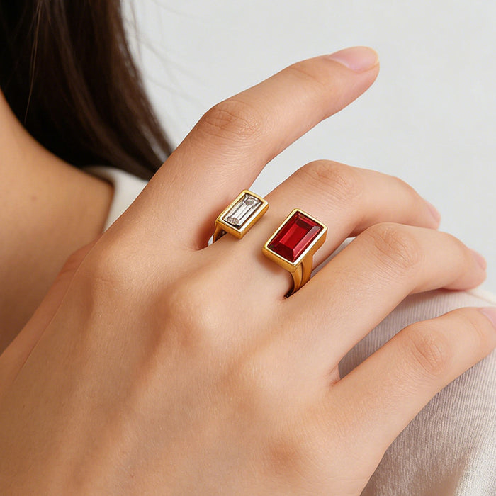Wholesale Stainless Steel Gold-Plated Adjustable Ring