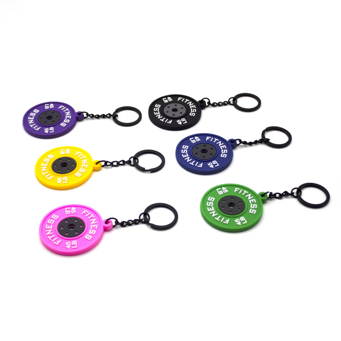 Wholesale Creative Design Cute Keychain Fitness Series Barbell Dumbbell Pendant Backpack Hanging Jewelry Key Chain