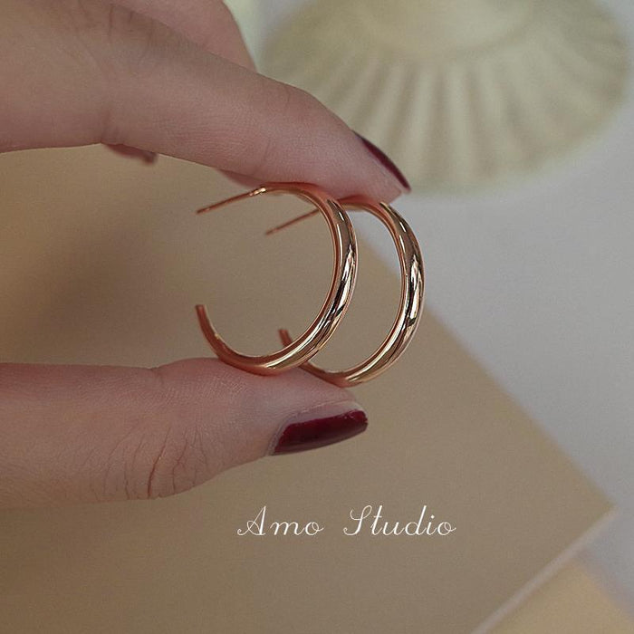 Wholesale C-shaped earrings with high-end photosensitive surface earrings