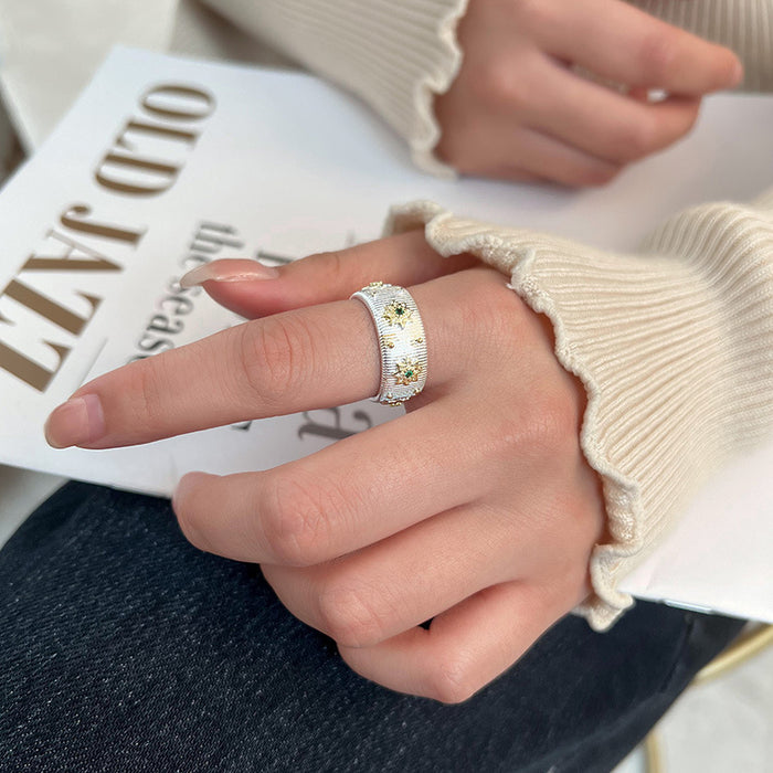 Wholesale Vintage sparkling diamond starburst ring