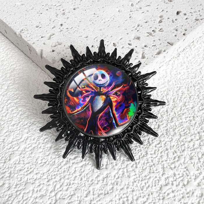 Wholesale  series Christmas night e swimming Black Time gem metal brooch  Black Devil badge
