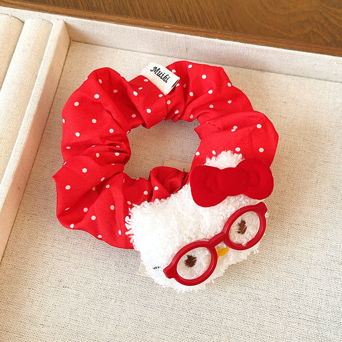 Wholesale Cute Glasses cat scrunchie