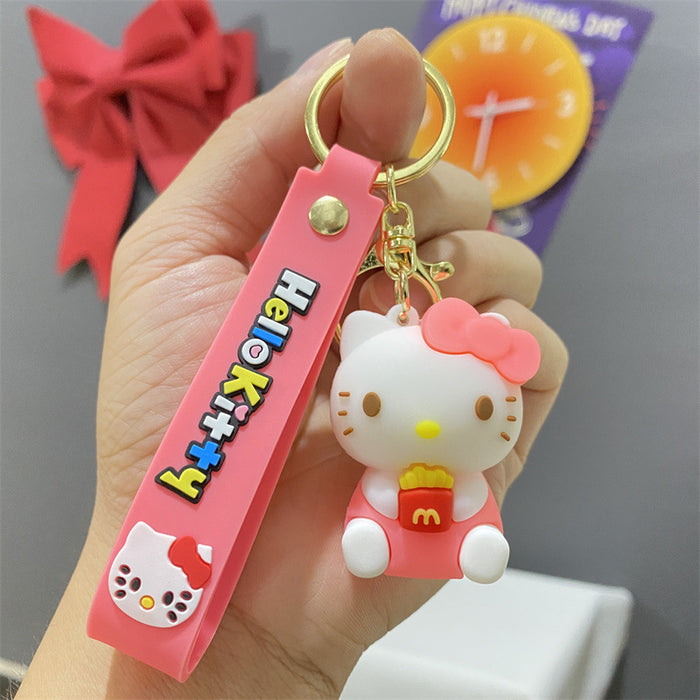 Wholesale Cartoon cross-dressing cat key chain cute national style  school keychain