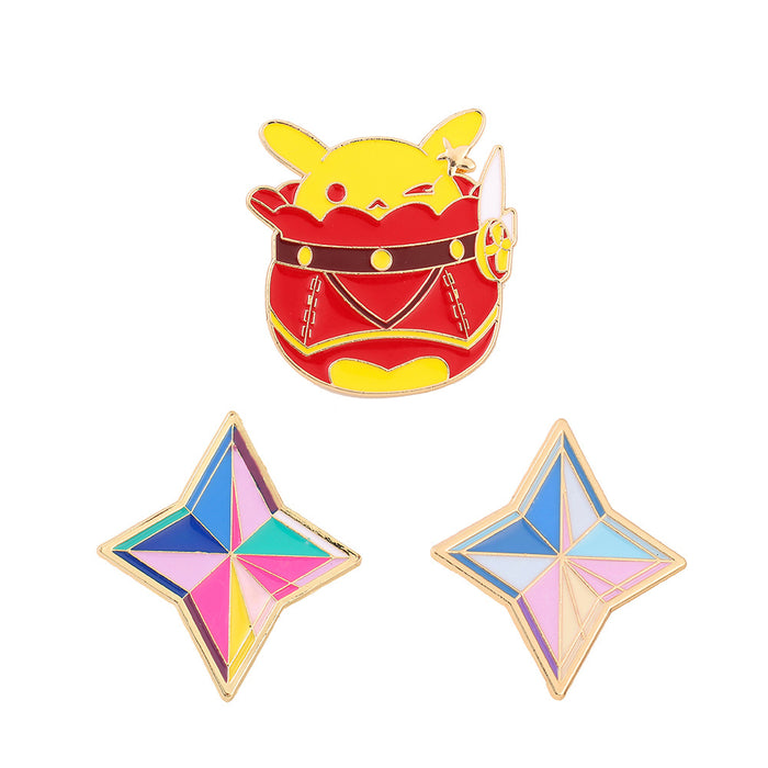 Wholesale Electroplated Metal Klee Anime Brooch Pin Fashion Accessory