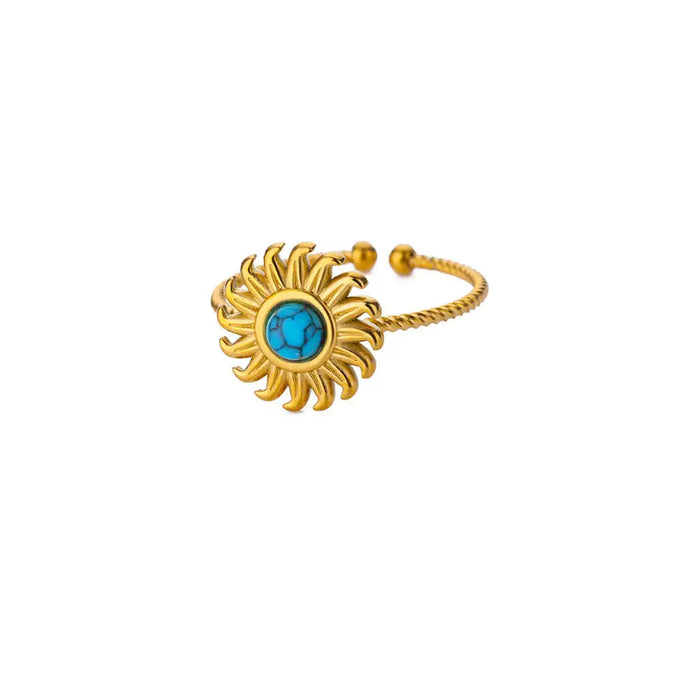 Wholesale Retro Inlaid PeacocK Turquoise Stainless Steel Ring