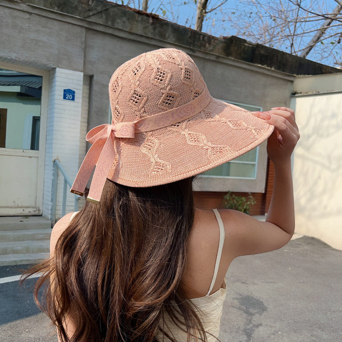 Wholesale New Hat Thin Breathable Knitted Hat Big Edge Sunshade Hat Outdoor Sunscreen Beach Hat Fisherman's Hat