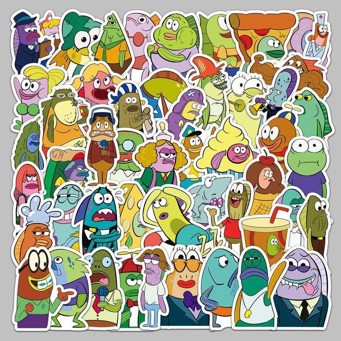 Wholesale 51pcs hand painted cartoon character decorative stickers