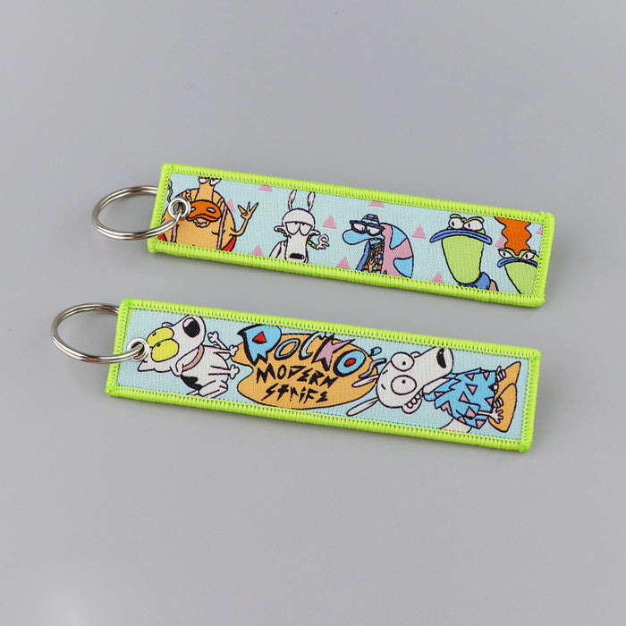 Wholesale Cloth Woven Cartoon Keychain Trendy Decorative Bag Charm Fashion Gift For Bags And Keys Resale Boutique Accessory