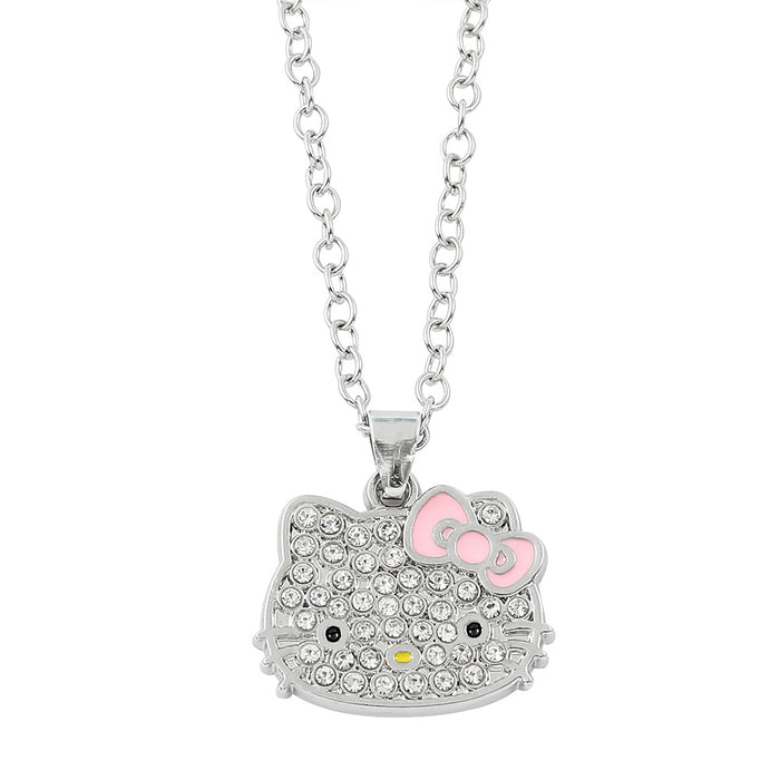 Wholesale Cartoon cat necklace pendant rhinestone enamel jewelry
