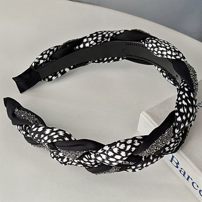 Wholesale Leopard Satin Twist Hair Band Wide-brimmed Hair Pin High-end