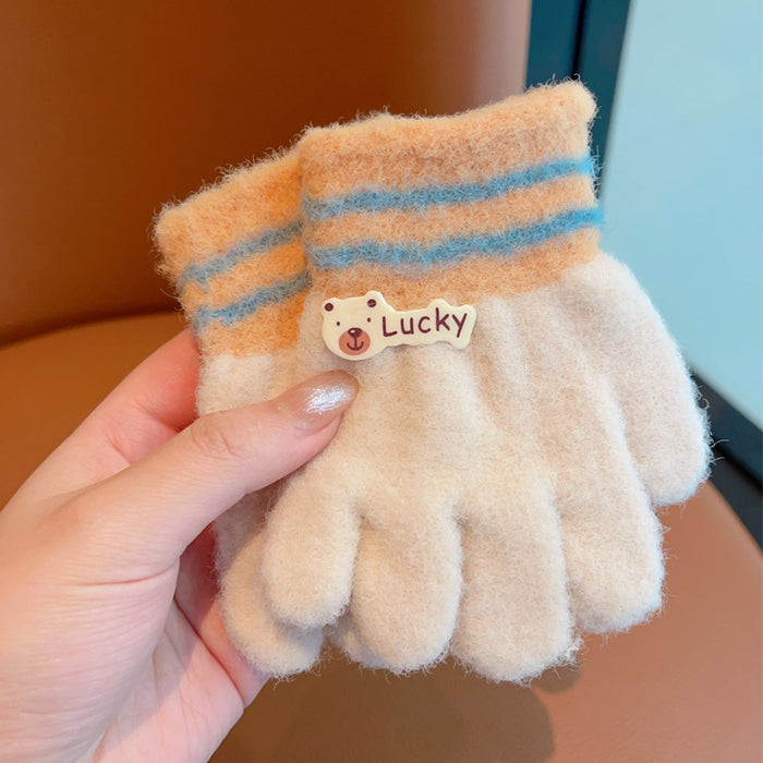 Wholesale children' s cute bear warm gloves