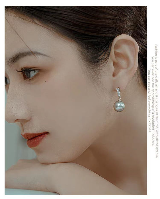 Wholesale   Pearl S925 Silver Ear Women's  Simple  Earrings High-end Earrings