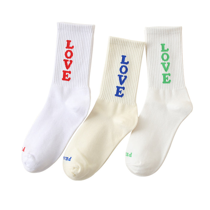 Wholesale Niche Men's Medium Socks, Alphabet Skateboarding Socks, Sports Long Socks, Women's Socks