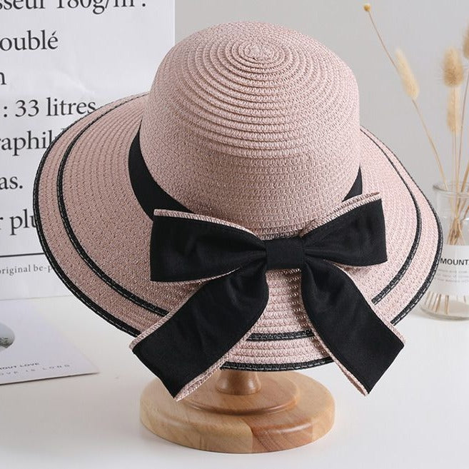 Wholesale Sunscreen hat, bow tie grass hat, casual hat, fisherman hat