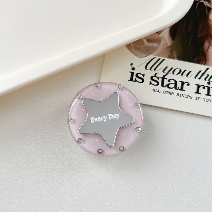 Wholesale Acrylic Rhinestone Star Mirror Phone Grip Stand