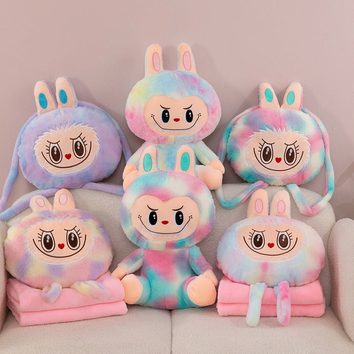 Wholesale Cute Cartoon Colorful Pillow Quilt Hand Warm Three-in-One Air Conditioning Blanket Doll Birthday Gift Doll