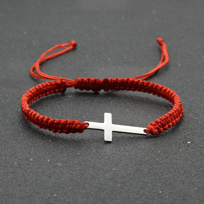 Wholesale Stainless Steel Cross Bracelet Hand Woven Couple Bracelet JDC-BT-SX003