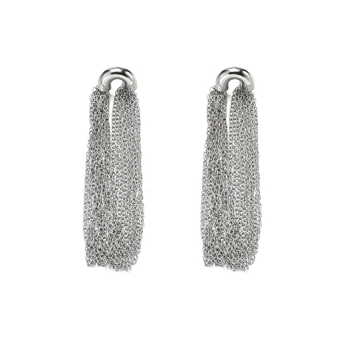 Wholesale Exaggerated alloy geometric earrings with fashionable tassel chain earrings and earrings