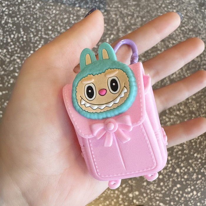 Wholesale Rubber material Creative cartoon simulation bag keychain &  cartoon couple car keychains