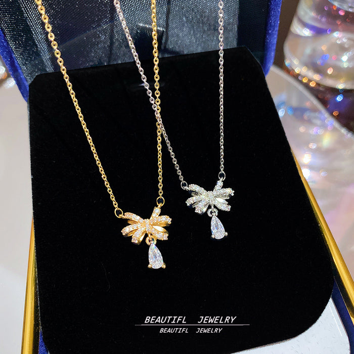 Wholesale Full Diamond Bow Necklace for Women choker necklace