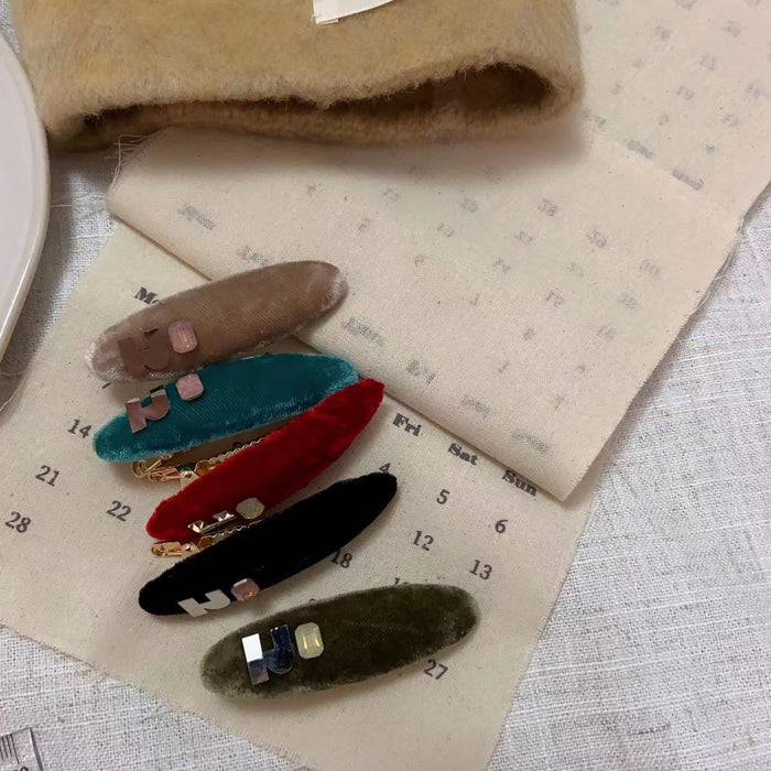 Wholesale fashion velvet imagination color diamond  texture hair accessories hairpin