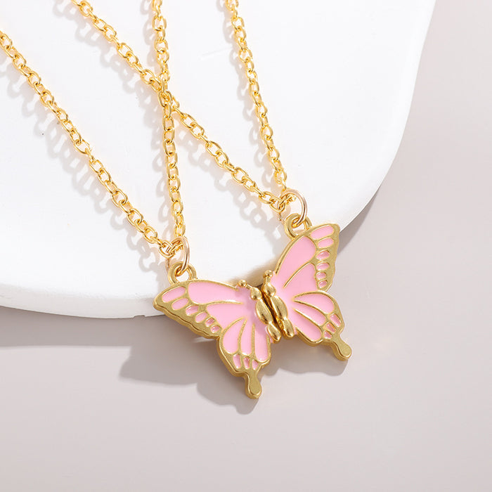 Wholesale Colorful butterfly magnetic necklace, new sweater chain