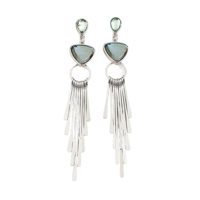 Wholesale Retro Style Geometric Tassel Long Alloy Earrings