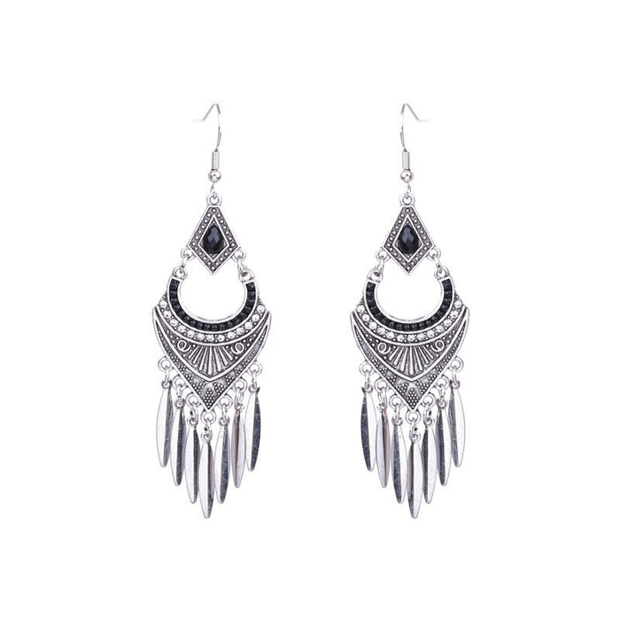 Wholesale Bohemian Tassel Earrings Vintage Ethnic Style Alloy Geometric Jewelry Accessory MOQ≥2