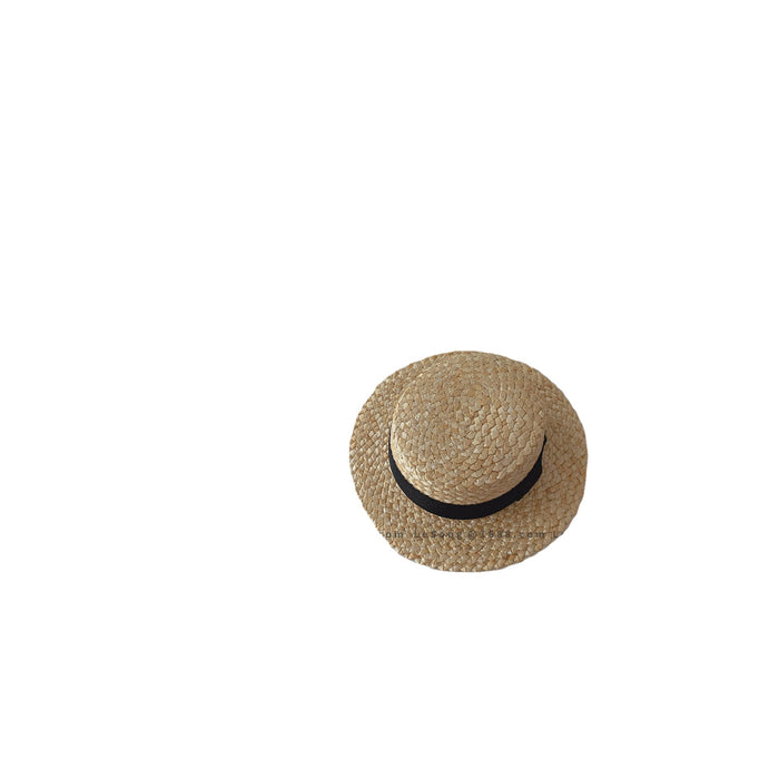 Wholesale Children's Straw Hat Sun Hat Sunscreen Hat Flat Top Hat Fisherman Hat