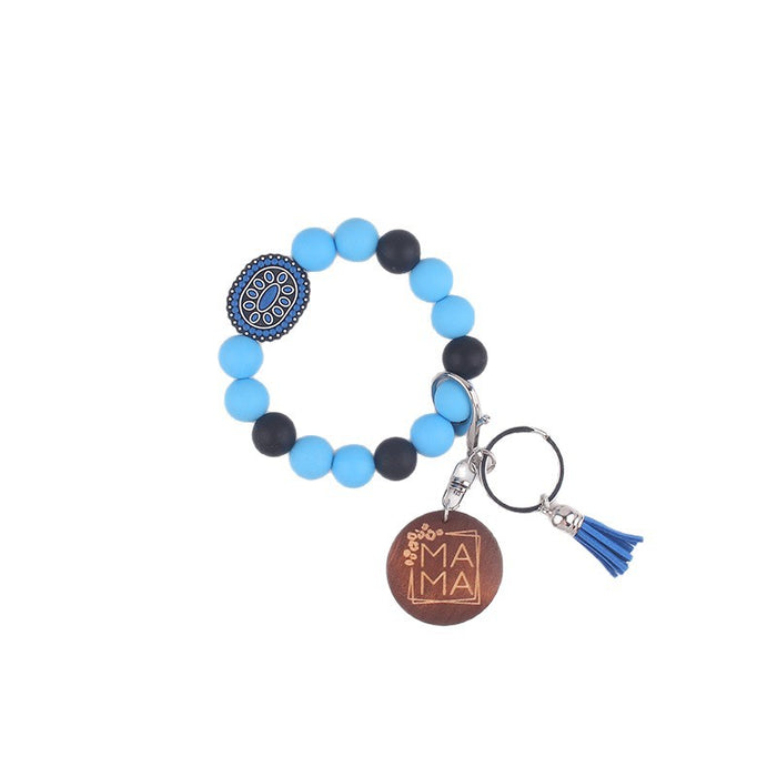 Wholesale Oval Gemstone Key Bracelet Silicone Keychain Gift Key Bracelet