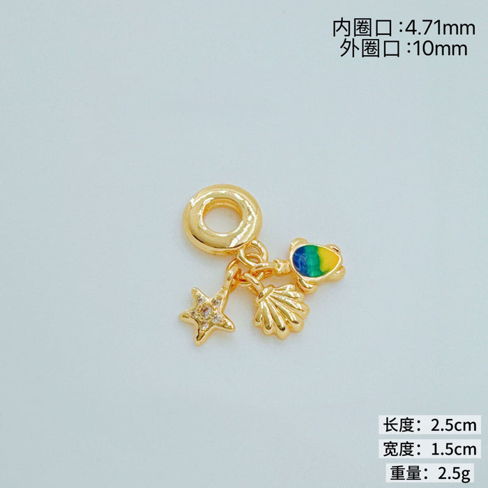 Wholesale Ocean Series Copper Charm Pendant for Necklace Making Accessory