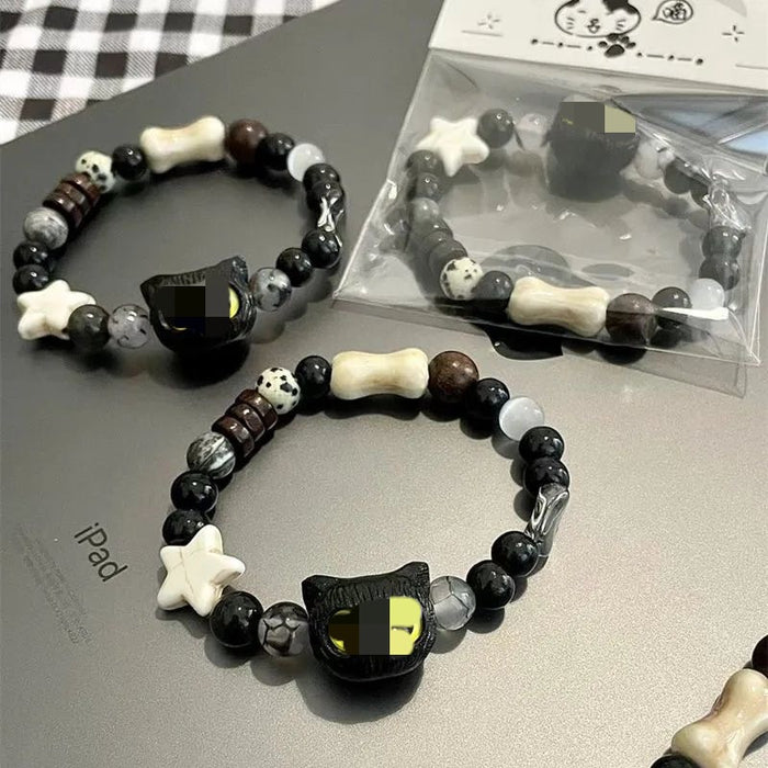 Wholesale black kitten black cat bracelet Star cute ins couple bracelet