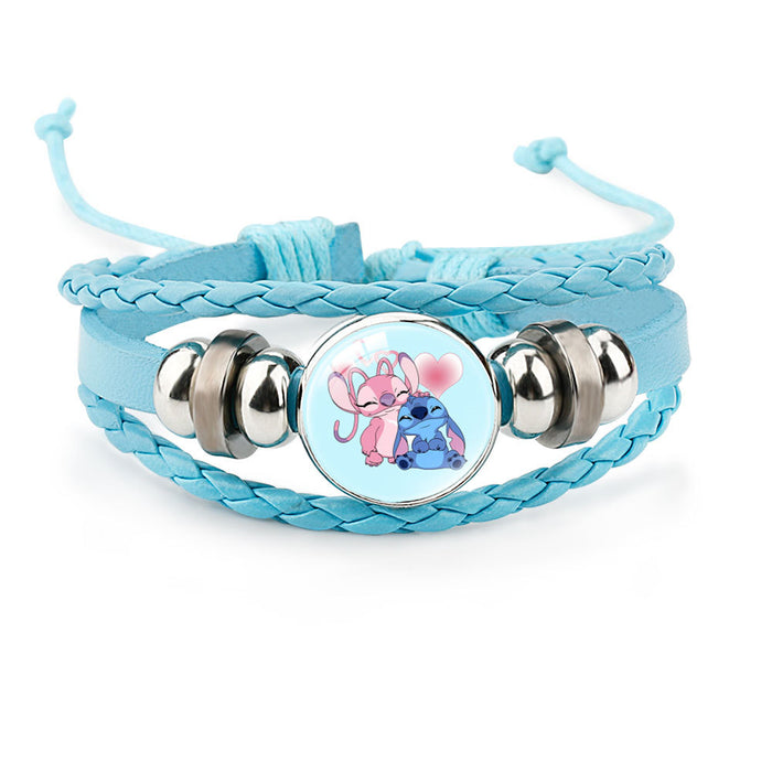 Wholesale Cute Cartoon Multi-Layer Braided Leather Beaded Bracelet