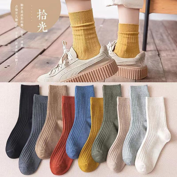 Wholesale Socks, mid tube, autumn long socks, anti odor, retro color, pile socks