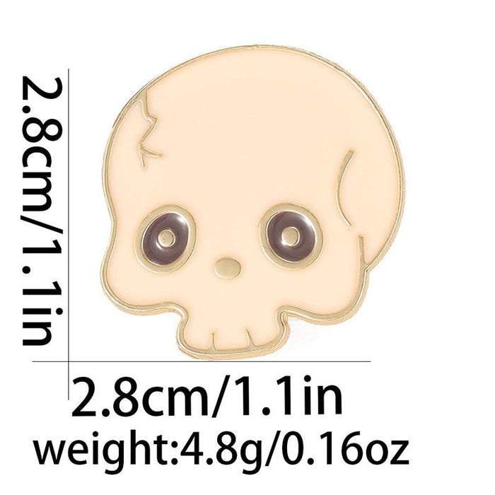 Wholesale  Skull Disc Brooch Pin Zinc Alloy Dripping Oil Finish Trendy Party Accessory
